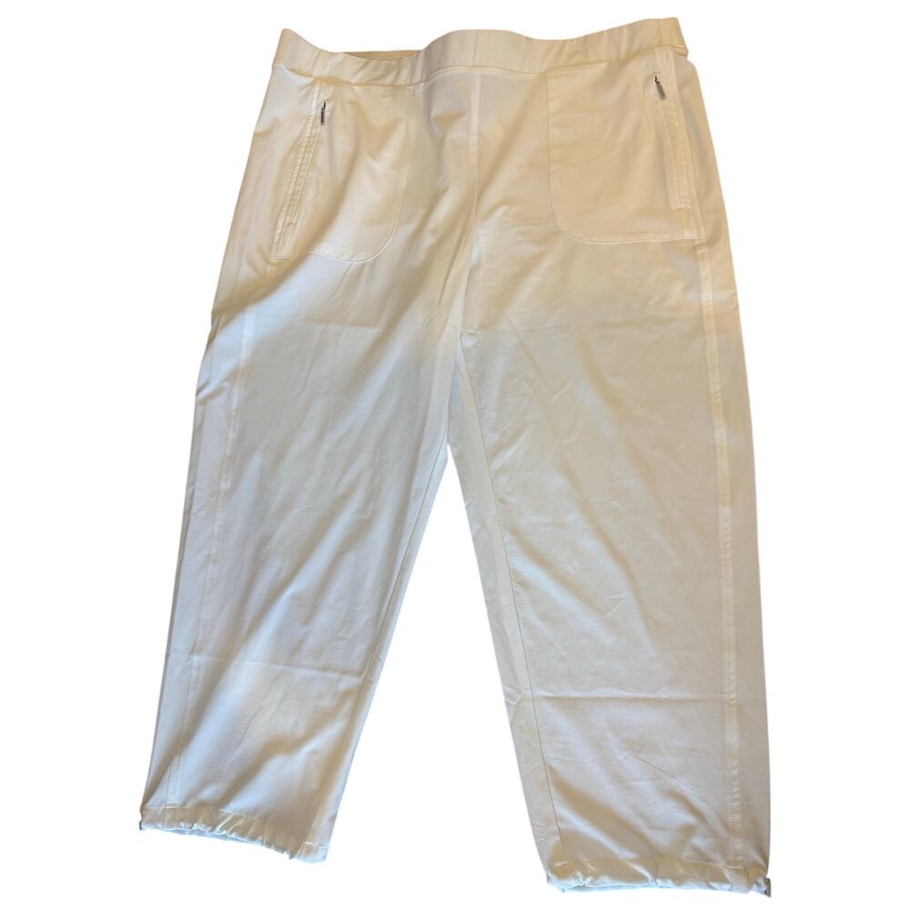NEW CHICO'S Zenergy UPF Neema Bungee Crop Pants Alabaster Women 18 NWT chicos